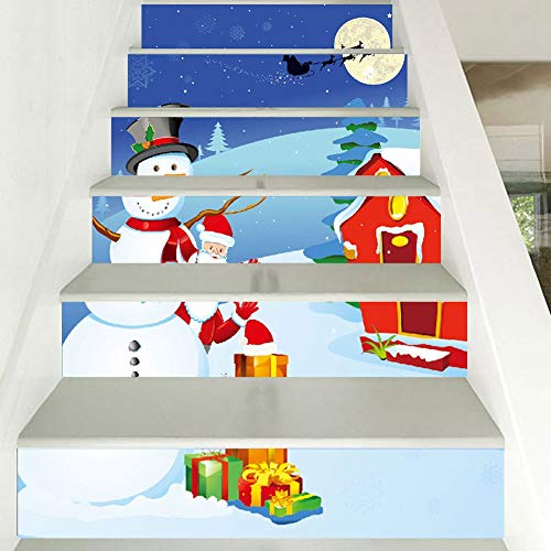 Ornamento de decalques de janela de parede, 7,1 x 39,4 pol. Adesivos de parede de Natal Papai Noel à