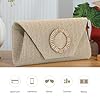 BWBIKE Women's Raffia Woven Clutch Purse – Elegante Umhängetasche aus Stroh für Sommer, Strand, Hochzeiten und formelle Partys, Envelope Handtasche mit abnehmbarem Kettenriemen, Khaki #3
