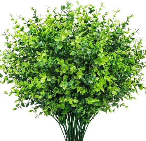 12 Bundles Greenery Artificial Plants Outdoors, Eucalyptus Stems ...