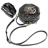 Clock Satchel Bag, Retro Steampunk Clock Messenger Bag, Gothic Vintage Handmade Leather Satchel Bag, Carry Clothing And Accessories In Style With Unique Birthday GiftClock Satchel Bag, Retro Steampun