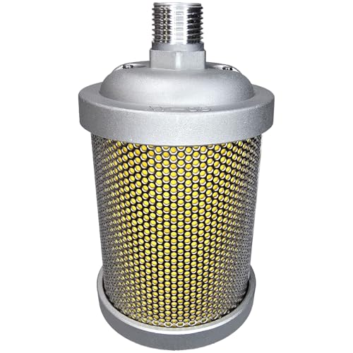 Industrial Air Compressor Muffler, NPT Threaded, Single Chamber 145 PSI, Replacement Part for Compressor Dryers, Compressed Air Equipment and Pneumatic Systems (XY-05 1/2