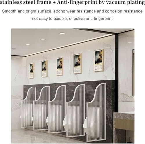 Mampara de protección para urinario con paneles de vidrio translúcido para pared de baño 6