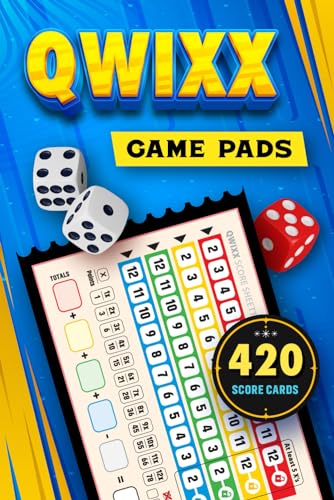Qwixx Game Pads (In Color): 420 Qwixx Score Sheets, Portable Size, Double Sided Non Perforated Score Book
