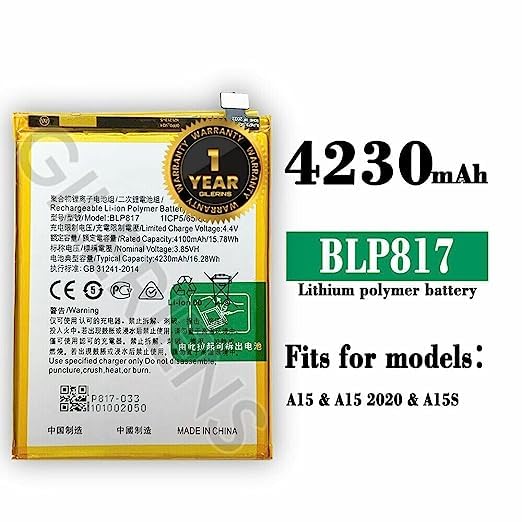 Image of Original BLP817 Battery for Oppo A15 / A3s Battery with 1 Year Warranty *** (A0317)