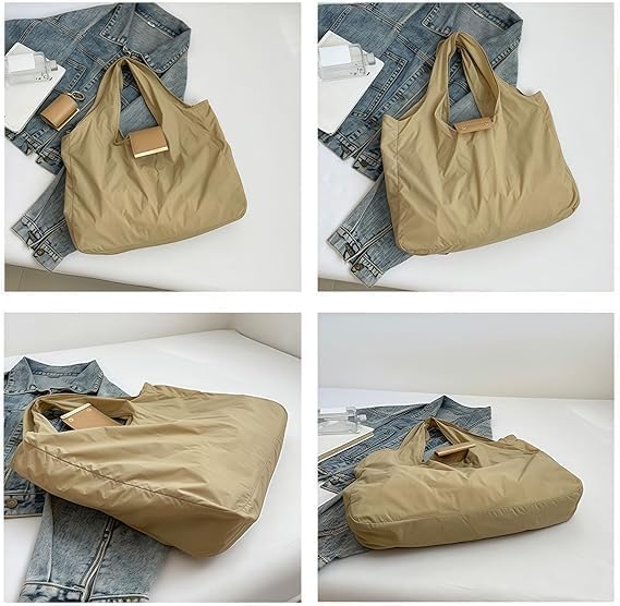 Foldable Keychain Tote Bag,Expandable Leather Mini Handbag with Key Ring for Convenient Daily Errands - Image 5