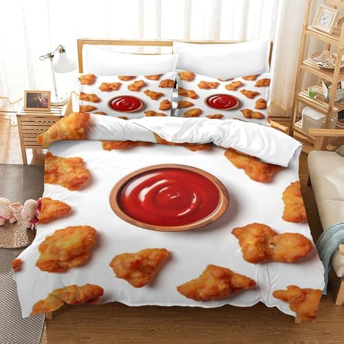 Housse de couette microfibre crispy chicken 3 pièces pour lit super king size