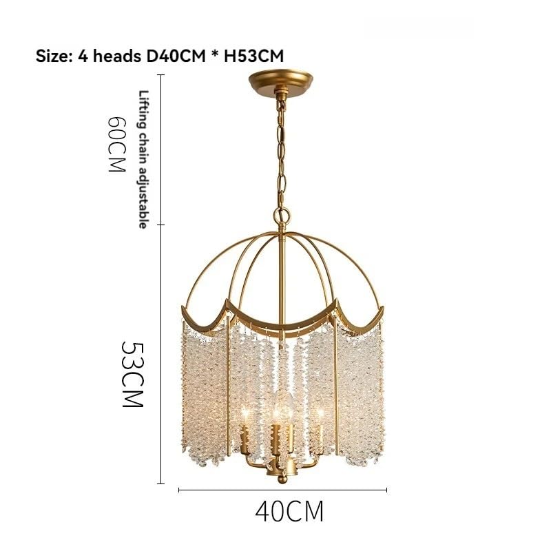Kryształowy żyrandol oprawa oświetleniowa do sypialni i salonu, retro frędzle, idealna do jadalni i restauracji, współczesna lampa sufitowa 40 cm