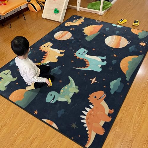 Dinosaur Rug, Kids Playmat Rugs - 5x7 Ft Kids Carpet