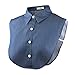 Produktbild Wearlizer Frauen Kragen Abnehmbare Hälfte Shirt Bluse in Baumwolle Weiß/Schwarz/Jeans, Jeans, Einheitsgröße