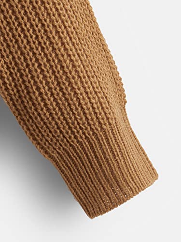 SweatyRocks Girl's Long Sleeve Drop Shoulder V Neck Button Front Ribbed Knit Cardigan Sweaters3