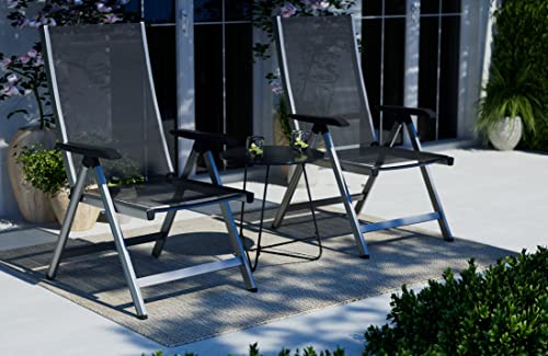 Alu Gartenstühle von Amazon Basics im Doppelpack, 5-fach verstellbar