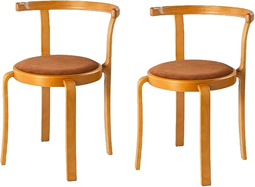 Miniatura 14 de Sillas de comedor de madera maciza con tapizadas, sillas de cocina apilables, silla de comedor, asiento de tocador para comedor, sala de estudio,