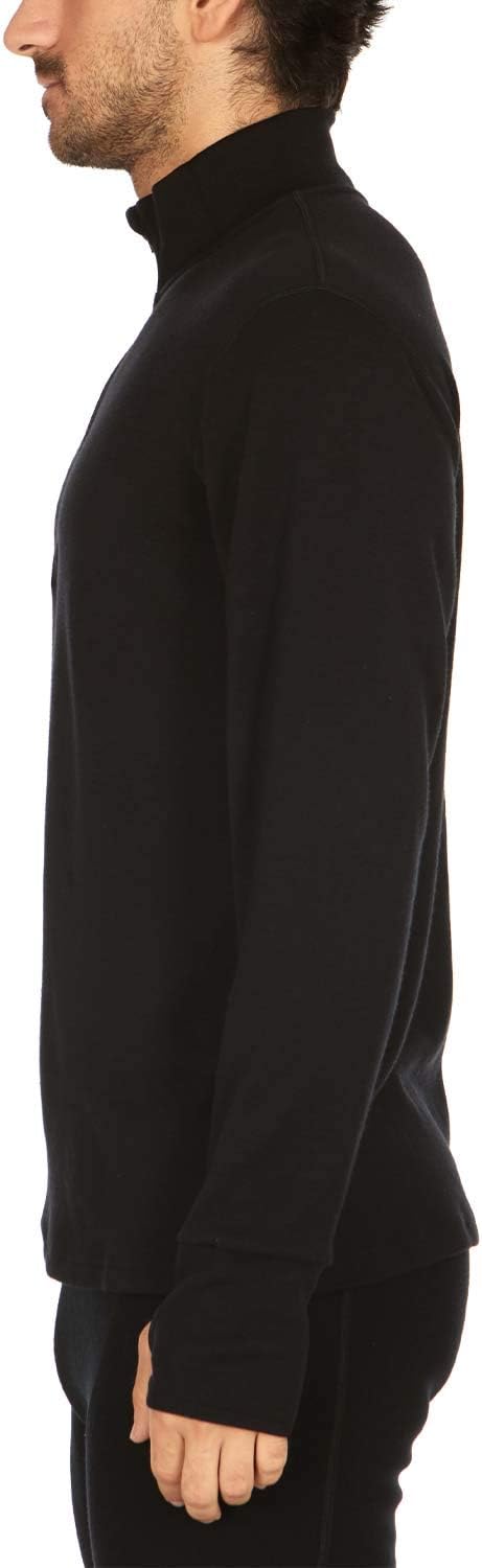 100% Merino Wool Quarter Zip - Mens Expedition Weight Mid Layer - Moisture Wicking - Anti Odor