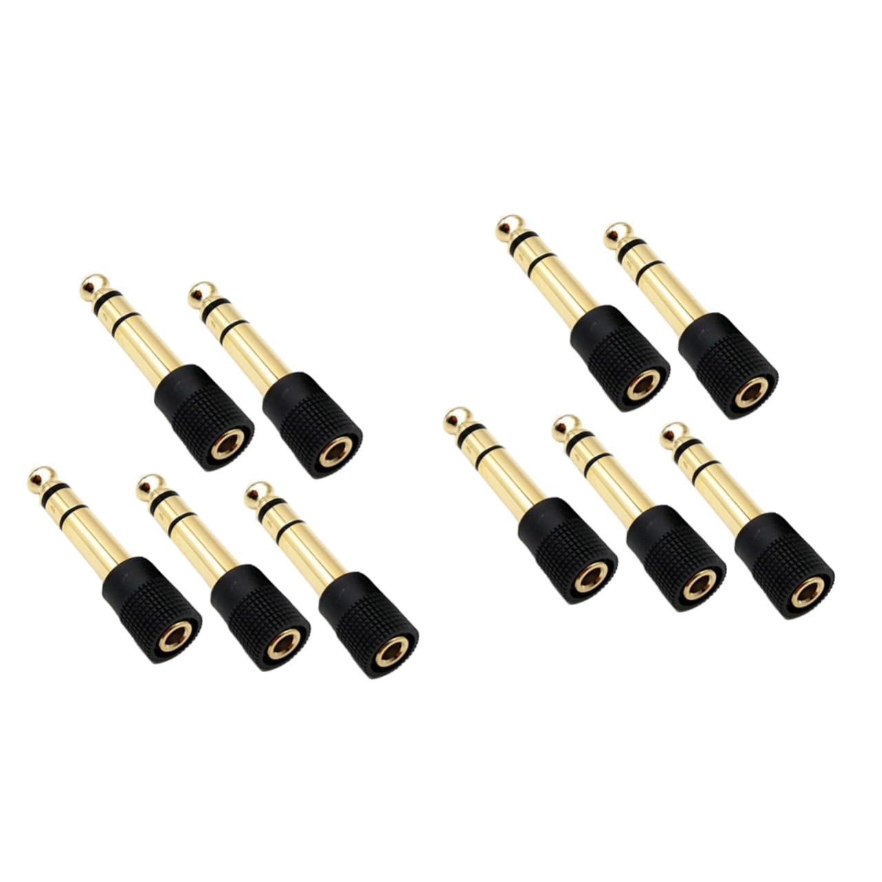 ibasenice 10 Pcs Guitar Connector Converter Pure Copper 6.5mm to 3.5mm Female Plug Adapter Audio Jack Extender Electronic Connector