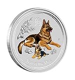 1 Unze oz Silber Lunar Hund II farbig coloriert 2018 Silbermünze Münze