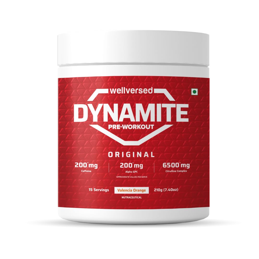 Wellversed Dynamite Pre-Workout|(Valencia Orange, 15 Serving)| Pre-Workout For Men & Women With 200mg Alpha GPC | 200mg Caffeine (B0DG5V42L3) Amazon Price History, Amazon Price Tracker