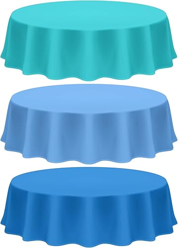 Miniatura 1 de Amylove 12 manteles de plástico desechables de 84 pulgadas, manteles de plástico redondos de 84 pulgadas, color verde para bodas, fiestas de