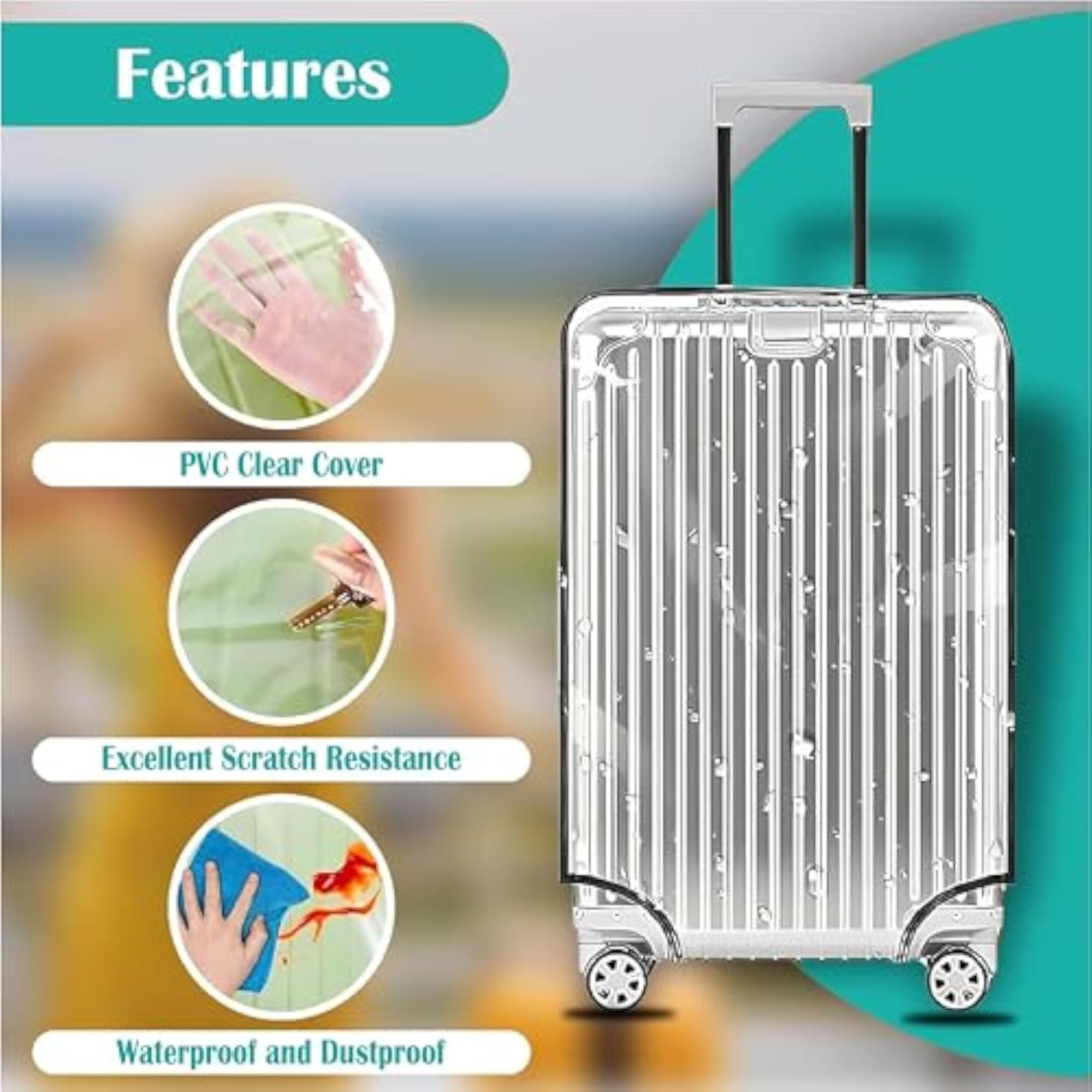 Transparent Waterproof Luggage Cover for Suitcases