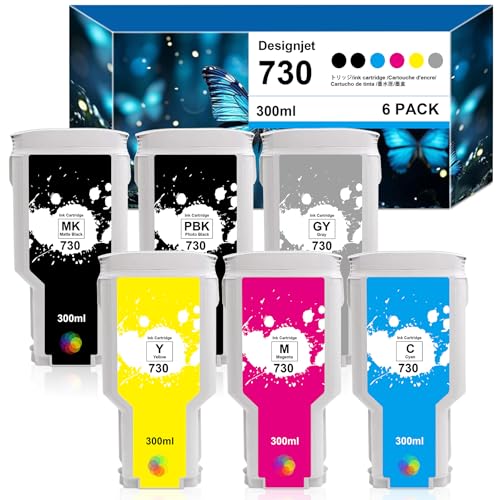Cartouches d'encre HP730 pour traceur HP DesignJet T1600 T1700 T2600 - Encre 300 ML reconditionnée