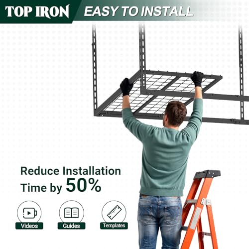 3x8-FT-Overhead-Garage-Storage-Rack750LBS-Weight-Capacity-26-40-Height-Adjustable-Heavy-Duty-Garage-Ceiling-Storage-Rack-No-Sagging-Rust-Resistant