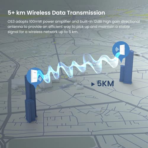 Tenda 5Ghz Ac867 Long Range Smart Manage Outdoor Cpe, 12Dbi, 5Km+|Point To Point Wireless Bridge| Four Fast Ethernet Ports, Passive Poe Powered, Ip65 Weatherproof, 6Kv Lightning Protection, White(Os3) #TOP1