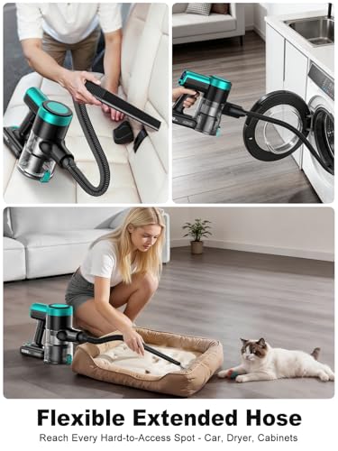 Image of Cordless Vacuum Cleaner, 58KPa /60Mins 10 in 1 Self-Standing Stick Vacuum