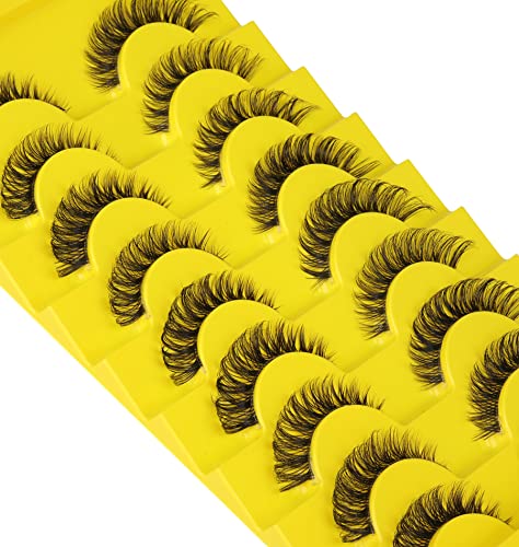 zanlufly False Eyelashes Natural Russian Strip Lashes Review: Wispy Cat Eye Mink Lashes 3D D Curl