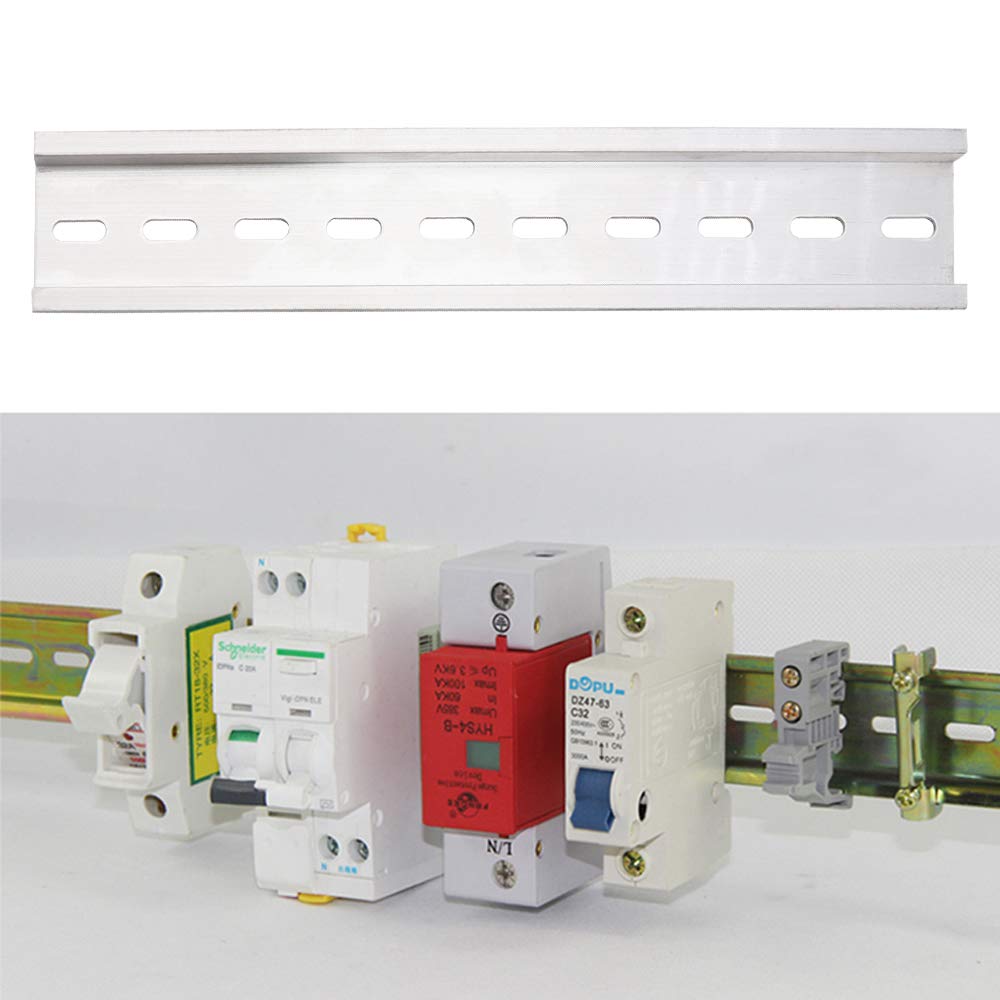 Rail DIN 35 Mm En Acier - Longueur 50 Cm (lot De 2) - Pour Disjoncteurs, Borniers, Relais - Installation Facile