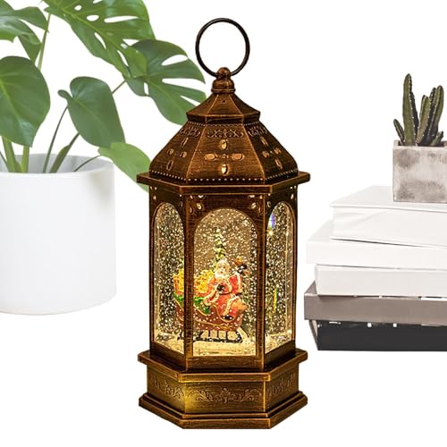 Pruojhw - Linterna de Navidad, linterna de Navidad iluminada de mesa, centros de mesa de linterna de Navidad, vela luminosa de oficina para decoración de Navidad, decoración para el hogar, Acción de