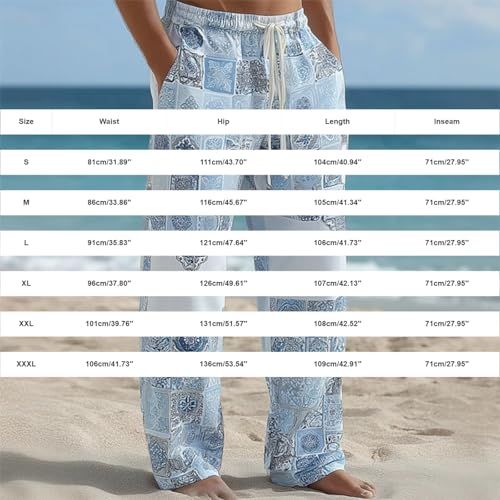 Pantalon en lin de qualité supérieure coupe ample décontractée - 3