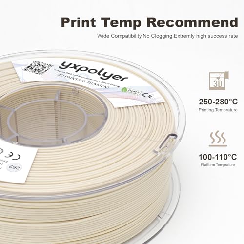 Image of ASA Filament 1.75mm Light Ivory 1KG, UV & Weather Resistant 3D Printer Filament Perfect for Outdoor Functional Parts, Marble Tan Beige Color for Camping, Hiking