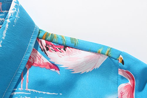 SSLR Hawaiian Shirts for Women Flamingo Shirt Tropical Shirts for Women Summer Casual Short Sleeve4