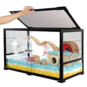 OIIBO Large Glass Hamster Cage, 32