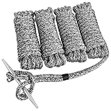 Young Marine 1/2” X 15’ Nylon Dock Lines Marine-Grade Double-Braided Nylon Dock Line with 12” Eyelet.Boat Rope Mooring Rope Dock Line for Boats Under 40 ft (Black&Gray-4 Pack)