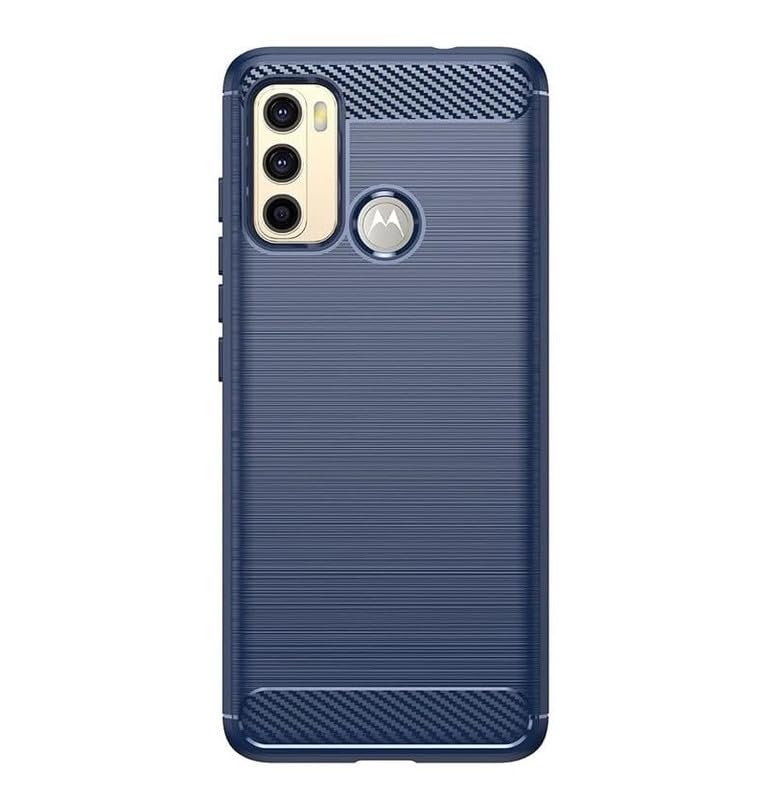 Image of NPRC Hybrid Ultra Slim Protective Case TPU Non-Slip Carbon Fiber Texture Shockproof Case Cover for Moto G40 - Blue