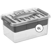 Sunware Q-Line Multi Storage Box, Transparent Metallic, 6 Litre
