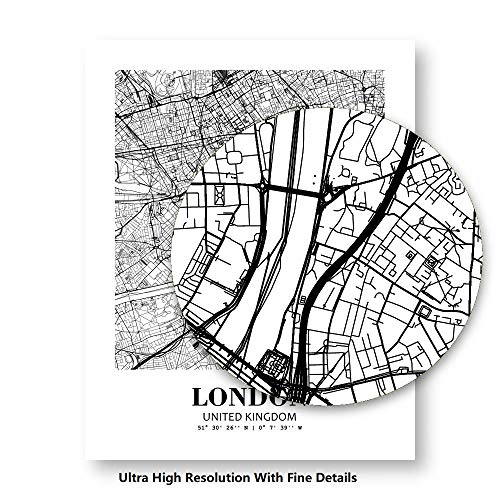 Eleville 8X10 Unframed London United Kingdom City View Abstract Road Modern Map Art Print Poster Wall Office Home Decor Minimalist Line Art Hometown Housewarming Wgn384 #TOP6