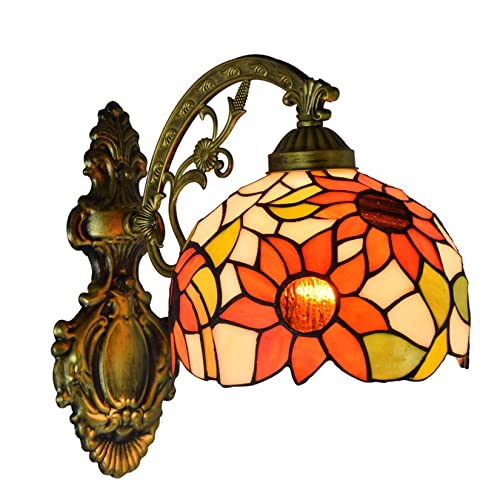 Fixation murale tournesol en verre fait main luminaire vintage 8 pouces