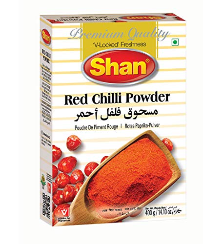 Shan Red Chili Powder 14.10 oz (400g) – Authentic Indian Spices, Premium Ground Chili for Bold Heat & Flavor – Halal chili powder, No Preservatives, Pure Red Chili Spice for Cooking