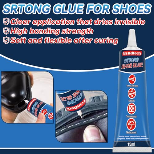 image for Bondtech Shoe Glue Sole Repair, Clear Shoe Glue Heavy Duty, Flexible &