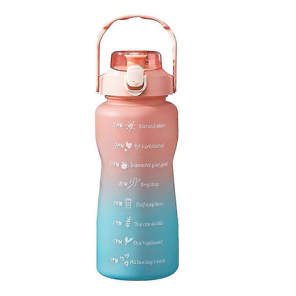 JOYHAPPST Christmas 2000ml Large Capacity Water Bottle Sports Gradient Plastic Time Scale Pipette