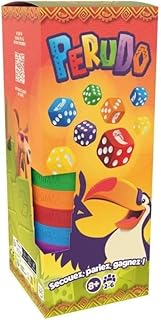Asmodee - PERUDO Nouvelle Version - Jeu de Société d'Ambiance pour Adultes et Enfants dès 8 Ans - Secouez, Parlez, Gagnez - Jeu de dés et de Bluff - 2 à 6 Joueurs - 30 Min - en Français - Zygomatic