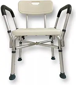 Cadeira de Banho Reforçada para Idoso Obeso, Suporta até 145 Kg