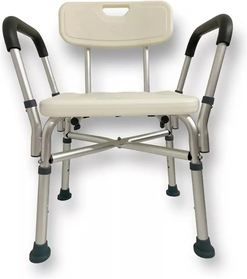 Cadeira de Banho Reforçada para Idoso Obeso, Suporta até 145 Kg