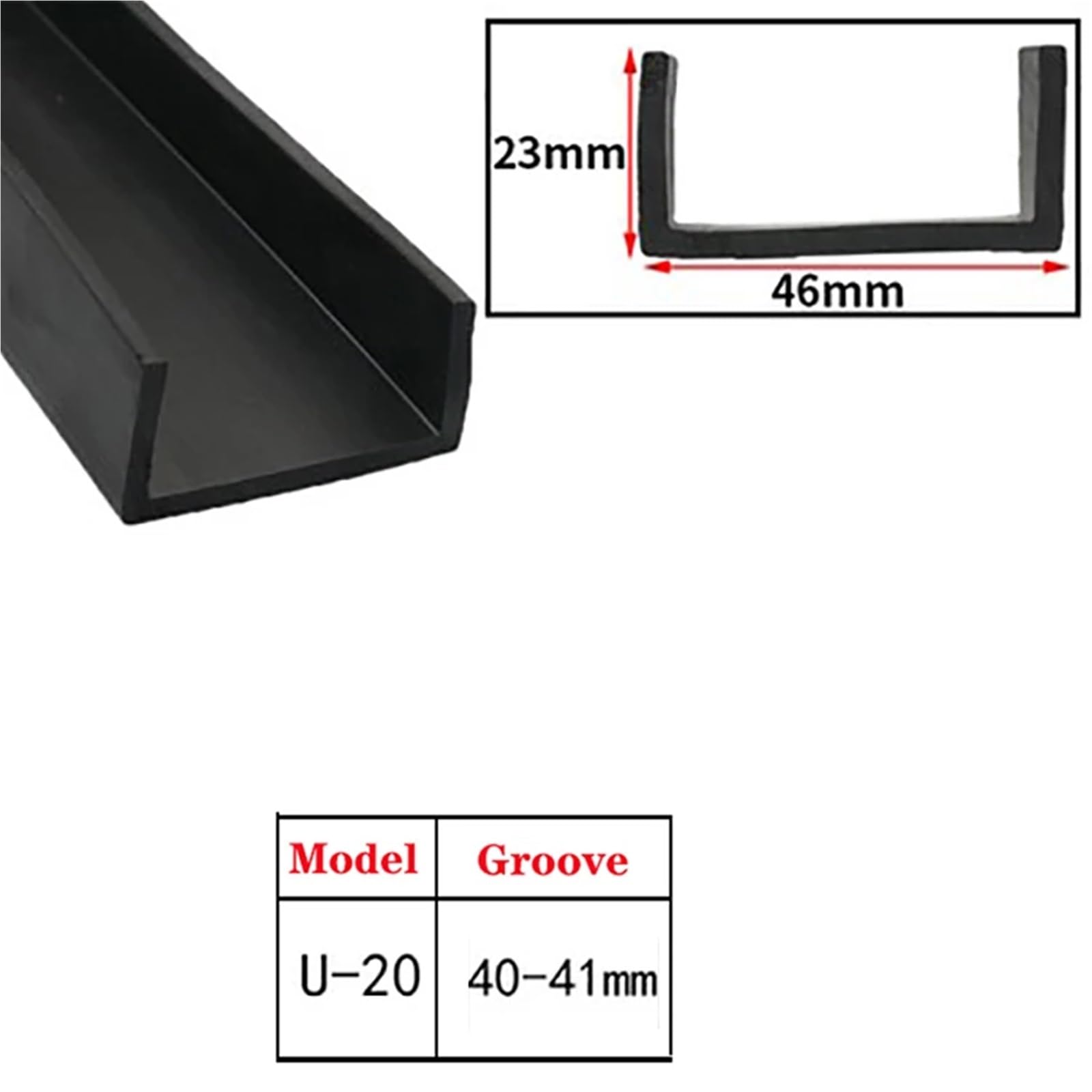 Junta de sellado para mampara de baño en forma de Tira de sellado de goma con borde de canal en U, multicolor, 1-4M(U-19,1Meter)