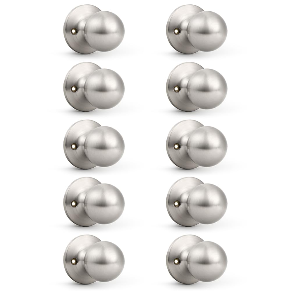 Probrico Brushed Nickel Privacy Door Knobs - 5 Pack -18