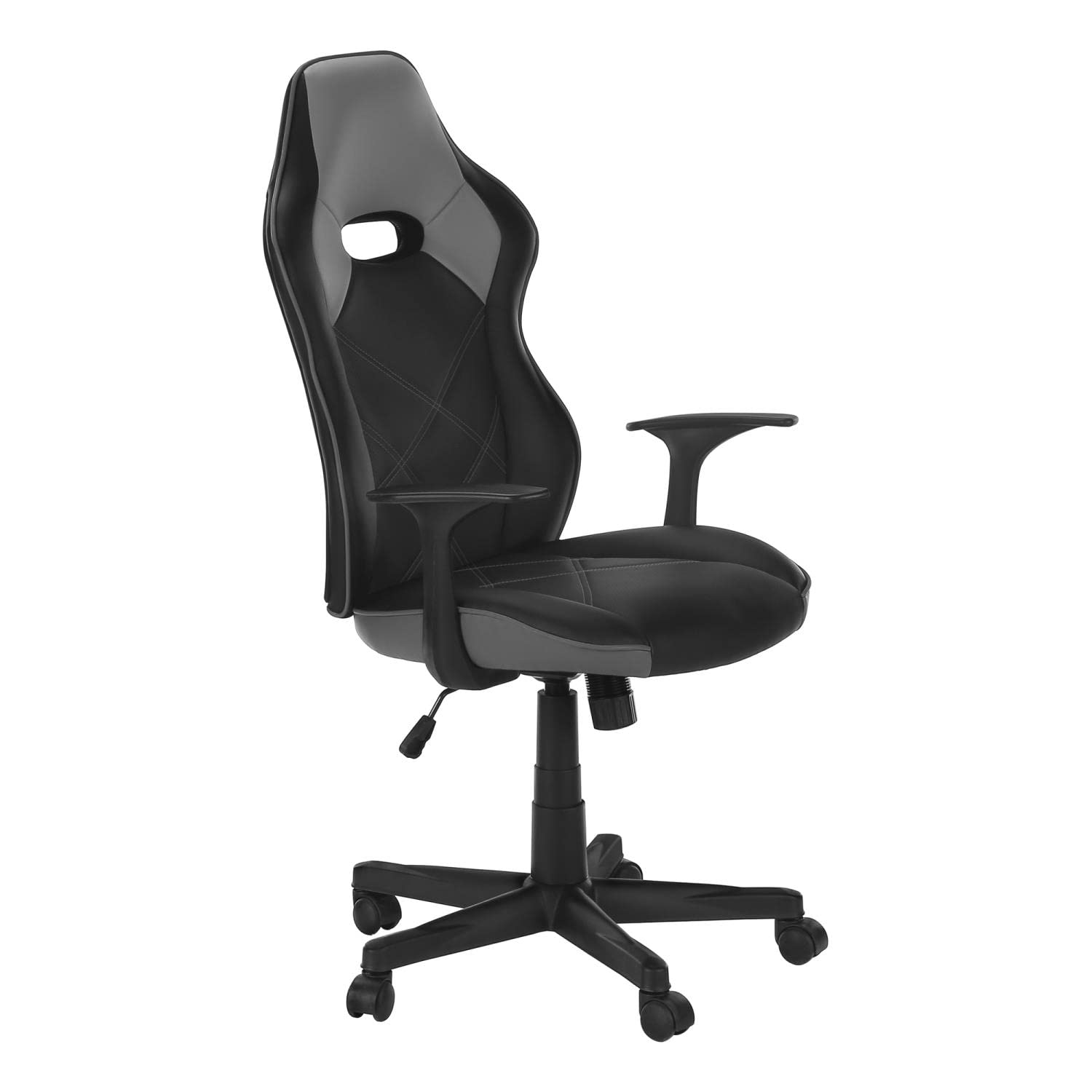 Monarch Specialties I 7329 Gaming Office Chair, front and back view in a room setting