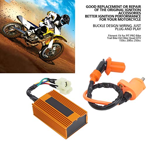 Aramox Unidade CDI de alumínio de 6 pinos + bobina de ignição, adequado para PIT PRO Bike Trail Bike