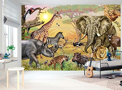Papier peint savane africaine chambre enfant poster géant 366x254