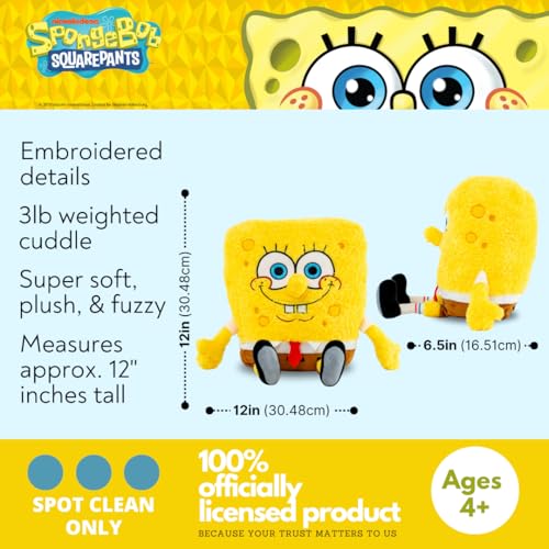 Image of Franco Calm Spongebob Squarepants Bedding Super Soft Plush Calming 3Lb Weighted Cuddle Pillow Buddy, Comfort Pillow, (Officially Licensed Product)